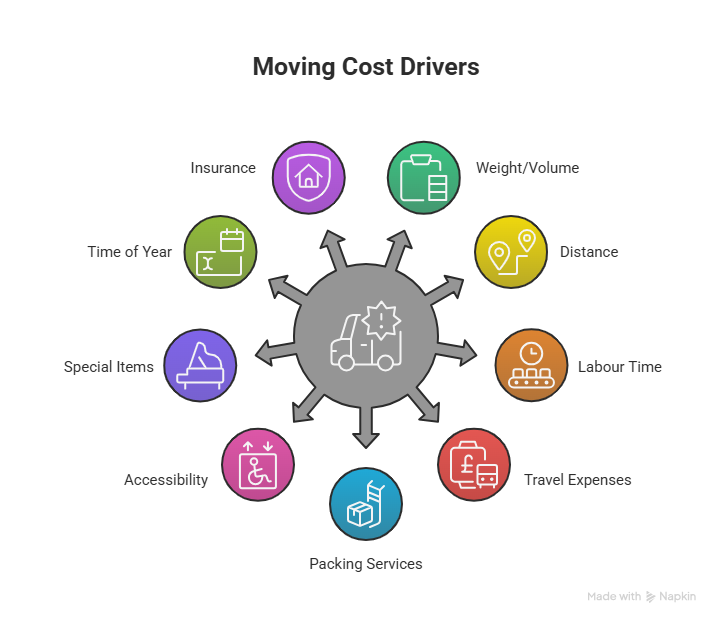 long distance moving cost in ajax 
